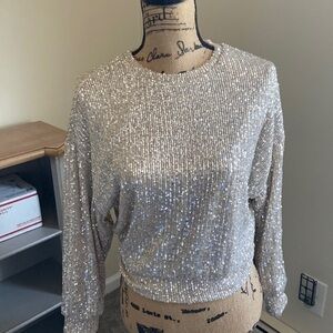 Beautiful Champagne Colored Sequin Top